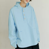 コットンフードアノラック / unisex cotton hood anorak sky blue