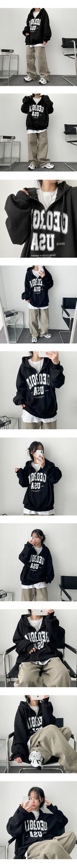 Jia Wang Over Half Zip-Up Hoodie