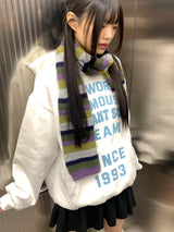[Brushed lining] world lettering overfit hooded t-shirt