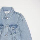 ピンタックライトブルーデニムジャケット/PINTUCK LIGHT BLUE DENIM JACKET [6066]