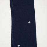 ワイドフィットハートシェープ刺繡ジーンズ/WIDE FIT HEART SHAPE EMBROIDERY JEAN [6887]
