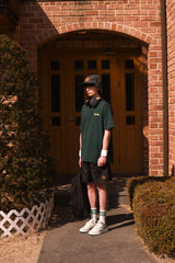 テニスボールクルーネックダークグリーンユニセックスTシャツ / Tennis ball crew neck dark green Unisex T-shirt