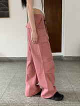 キーフY2Kピンタックポケットストッパーロングワイドカーゴパンツ/ kef Y2K pintuck pocket stopper long wide cargo pants