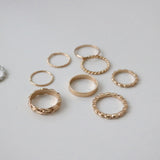 [8セット] デイリーチェーンレイヤードリングセット / [8 set] Daily Chain Layered Ring Set