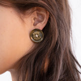 ボタンピアス/Merry,Motive signature button earring (Khaki)