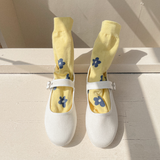 フラワーカーペットソックス / flower carpet - butter cream
