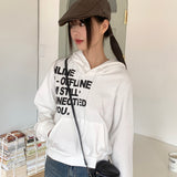 オンライン Y2K レタリング セミクロップ長袖パーカー T シャツ