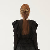 LEOPARD RIBBON HAIR PIN (BROWN) (6579680444534)