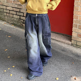 [MADE] Wooko Pintuck Cargo Back Banding Wide Denim Pants