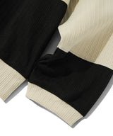 ニットラグビースウェットシャツ/Knit Rugby Sweatshirt T76 beige&black