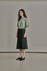ウールツイルセットアップスカート/WOOL TWILL SETUP SKIRT_DEEP KAHKI