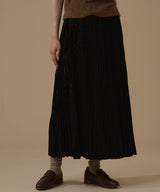 VELVET PLEATS SKIRT