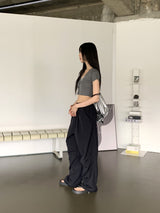 カタル一体型レースVネッククロップ半袖カーディガン/ Catal all-in-one lace V-neck cropped short-sleeved cardigan