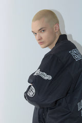 ロゴパッチバーシティジャケット/BSR2223FWJK020 DFR LOGO PATCH VARSITY JACKET BLACK
