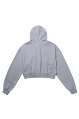 HAIF-ZIP HOODIE (CROP)_GRAY