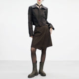 Crohn's woolen midi skirt