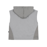 [NF] UTILITY NYLON HOOD VEST (LIGHT GRAY)_F23QB468