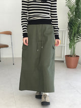 Lush back slit long skirt
