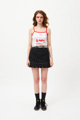 チェリートムボーイグラフィックノースリーブ / CHERRY TOMBOY GRAPHIC SLEEVELESS [WHITE]