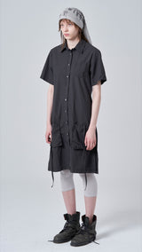 Pocket long shirt_charcoal (6698468311158)