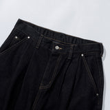 ディープタックポイントデニムパンツウーメンズ / DEEP TUCK POINT DENIM PANTS WOMENS - BLACK