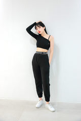チェーンオフショルダークロップT/TOP(7002) Chain Off Shoulder Crop Tee