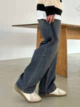 ウェンズデーブラッシュワイドデニムパンツ/WEDNESDAY BRUSH WIDE DENIM PANTS