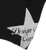 W DAMAGED STAR KNIT CREWNECK BLACK(CV2DFFK601A)