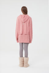 スモールチェリーショットニットフーディー／SMALL CHERRY SHORT KNIT HOODIE [PINK]