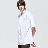 リブボールドネックピアストTシャツ / rib bold neck pierced t-shirt white
