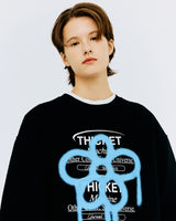 チケットマシンフラワータイポスウェットシャツ/THICKET MACHINE FLOWER SWEATSHIRT-BLACK