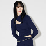 Layered Wrap Bolero Set [NAVY] (6638354038902)