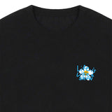Drawing Letter Flower Short Sleeve Tee_Black/Blue Logo