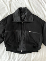 [MADE] Beckin high neck knit color combination balloon aviation jumper