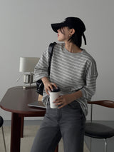 ASCLOシングルボーダー半袖Tシャツ(9color)