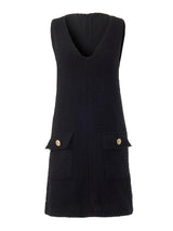 V-NECK TWEED ONEPIECE_BLACK (6638374715510)