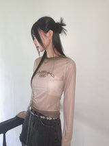 リケットシースルーヒップグラデーション長袖Tシャツ