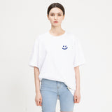 [UNISEX]Small Drawing Smile White Clip Short Sleeve Tee_6color (6567257374838)