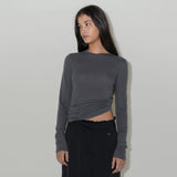 リネンサマー長袖トップ / LINEN SUMMER LONG SLEEVE TOP (WHITE,GRAY,BEIGE,CHARCOAL,LILAC)