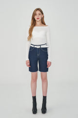 ベルトセット４パートクロップドデニムパンツ/ BELT SET 4 PART CROPPED DENIM PANTS [6812]
