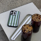 epoxy green & blue stripe pattern case