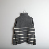 アザーボーダーハーフジップアップニット / Other Border Half Zip Up Knit (3color) (6660749131894)