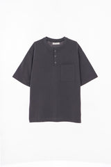 LMN コットンハーレーネックポケット半袖Tシャツ