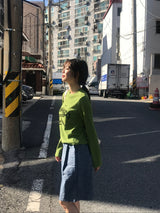 Beelike bermuda denim pants