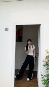 ワイドラインバンディングパンツ