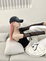 サマーウェーブメッシュトップ/432. Summer wave mesh top (bk, wh, pk)