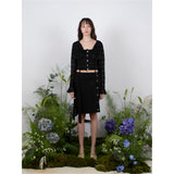 ラッフルスリーブボレロカーディガン / RUFFLE SLEEVE BOLERO CARDIGAN - BLACK