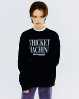 チケットマシンタイポスウェットシャツ/THICKET MACHINE TYPO SWEATSHIRT-NAVY