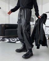 RUヴィーガンレザーストリングカーゴパンツ / RU Vegan Leather String Cargo Pantsヴィーガン