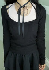 レイヤードリブノースリーブ / layered ribbed sleeveless